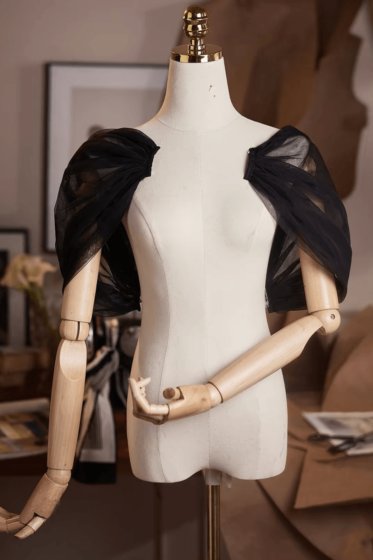 Black Sheer Off Shoulder Shawl