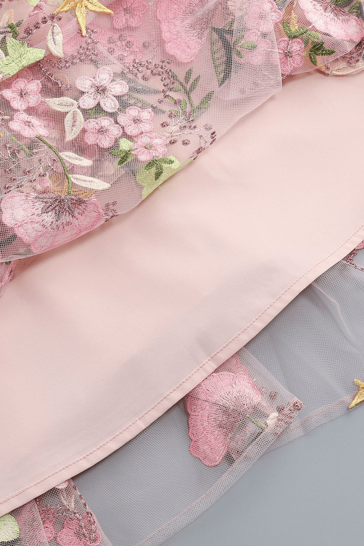 Strap Floral Embroidered Midi Dress