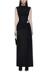 Knit Maxi Dress in Black