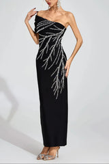 Black Diamond Bandage Maxi Dress