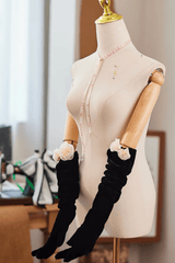 3D Flower Decorated Long Gloves