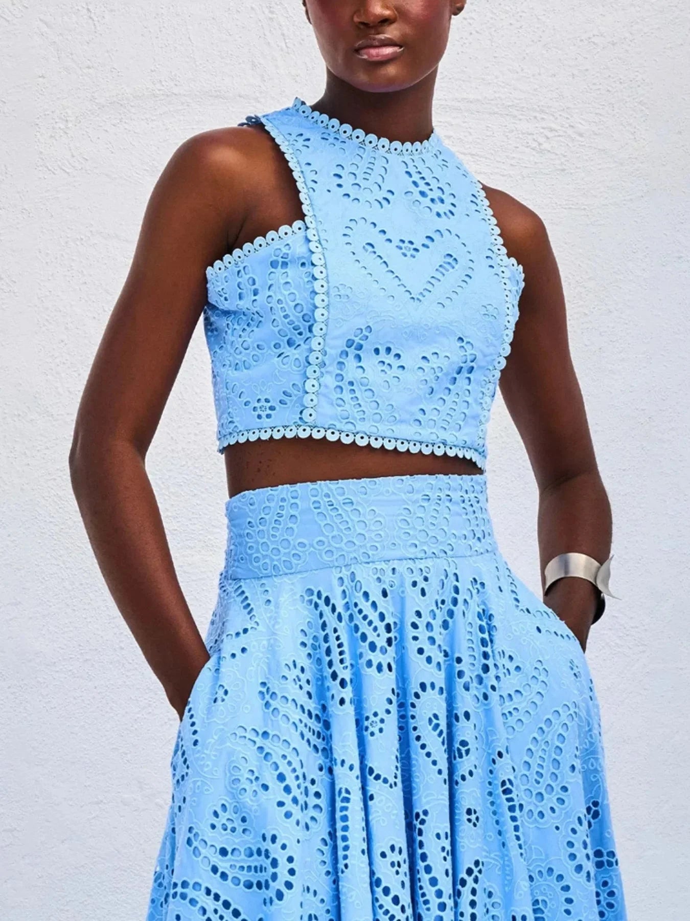 Lace Top and Maxi Skirt Set