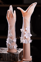 3D Flower Decor Sheer Long Gloves