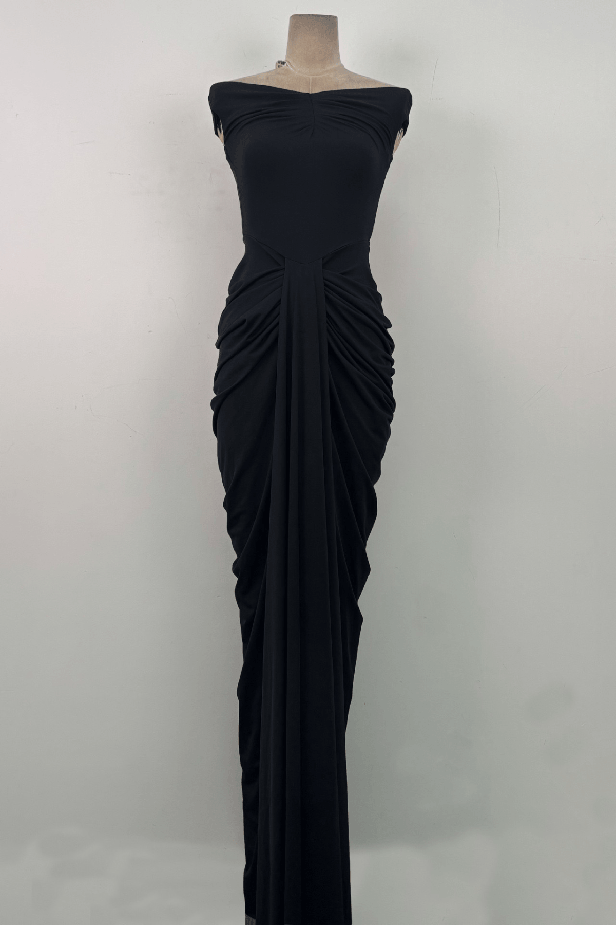 Ruched Off Shoulder Maxi Dress
