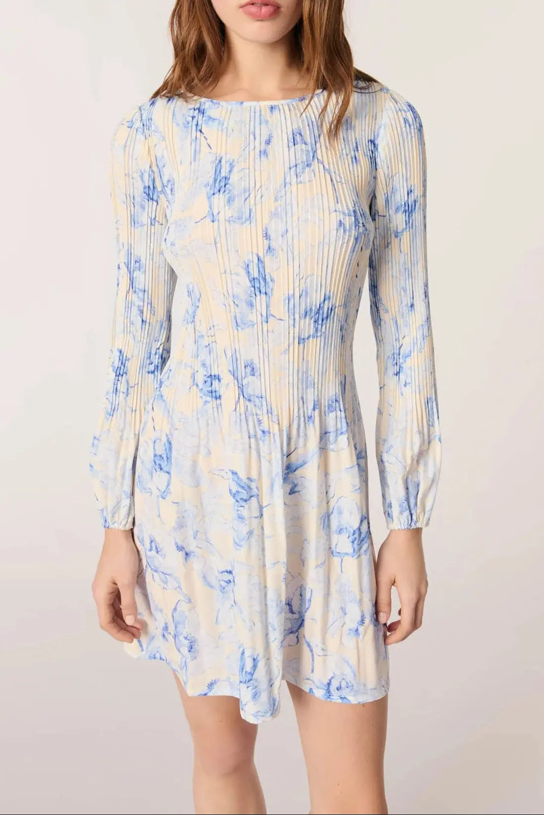 Patterned Mini Dress in Blue