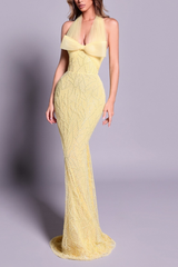 Kasey Halter Maxi Dress in Yellow
