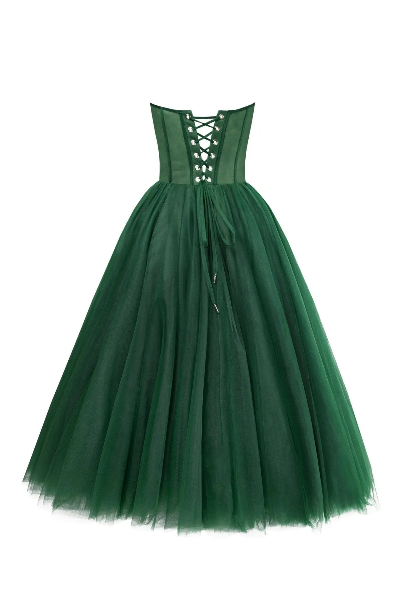 Emerald Green Puffy Midi Dress