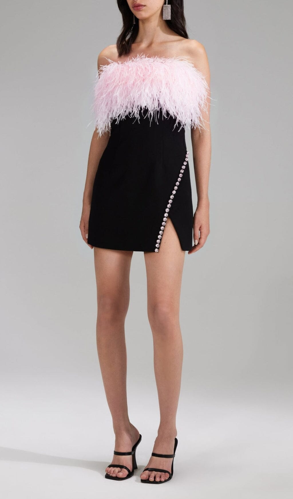Crystal Mini Dress In Black
