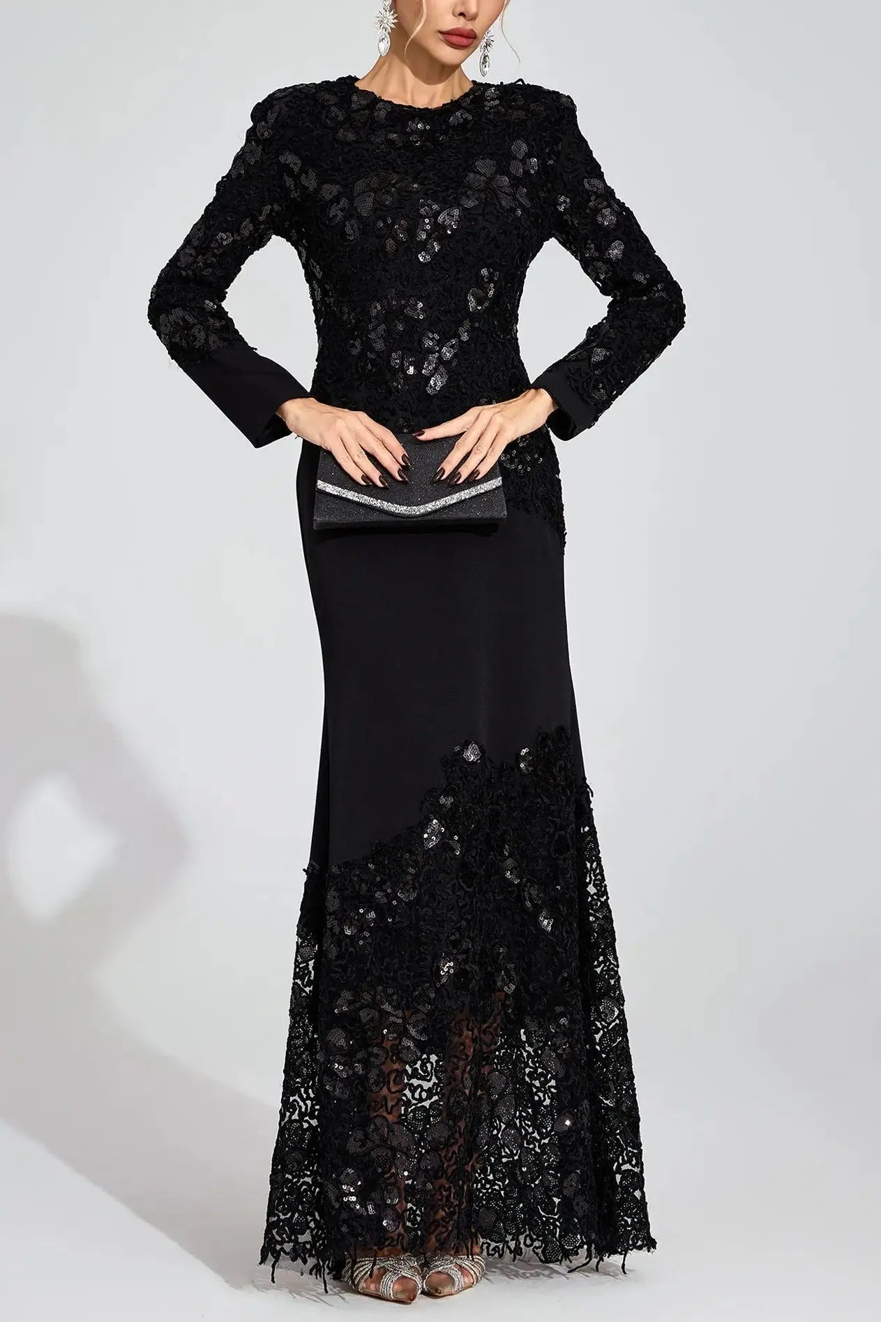 Long Sleeve Embroidered Maxi Dress