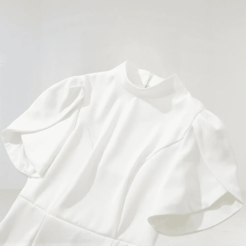 Basia Sleeve Cut Out Mini Dress in White