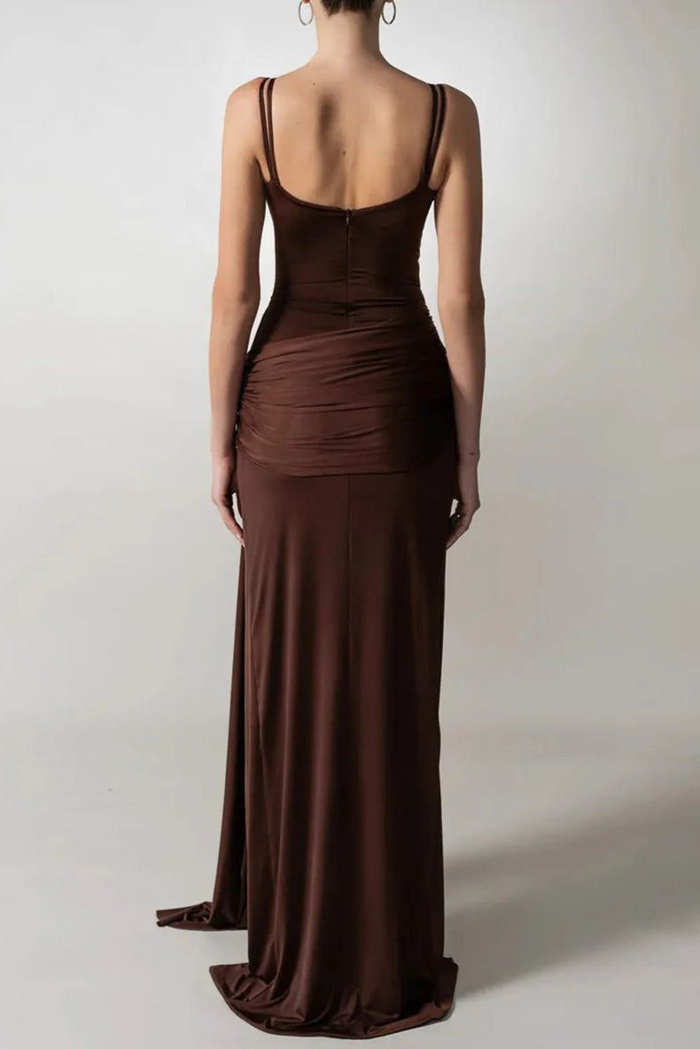 Strappy Maxi Dress in Brown
