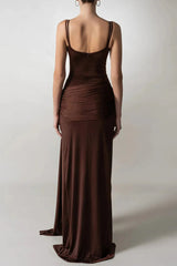 Strappy Maxi Dress in Brown