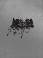Vintage Chains Lace Pendant Choker Necklace
