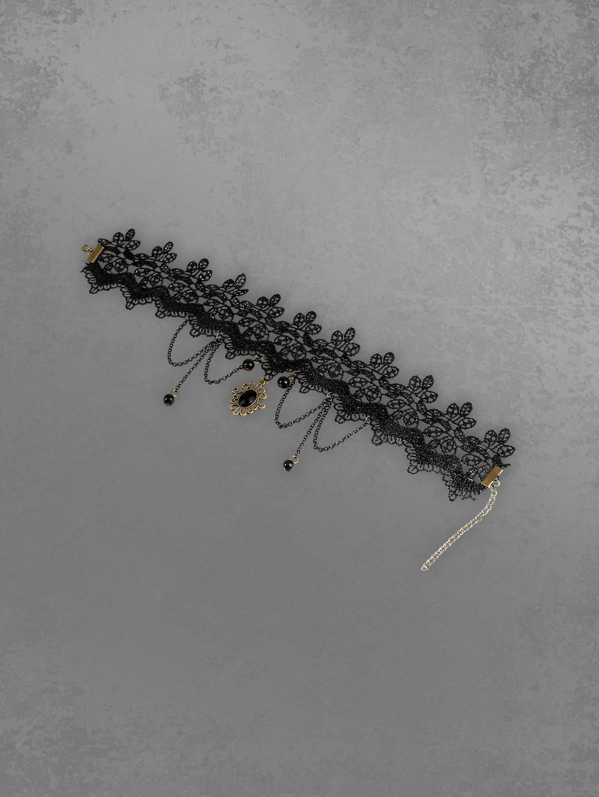 Vintage Chains Lace Pendant Choker Necklace