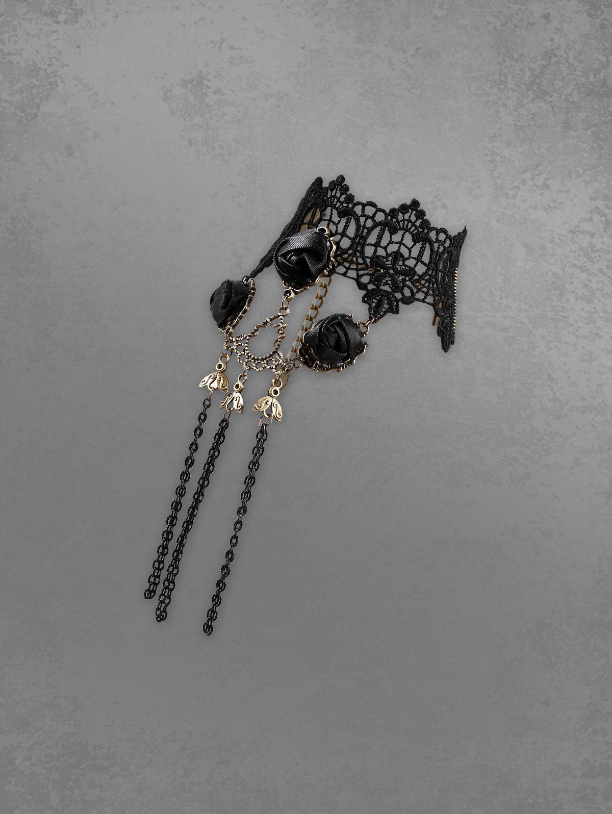 Vintage Lace Rose Chains Finger Ring Bracelet