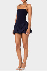 Bud Mini Dress in Navy Blue