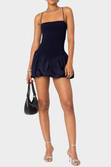 Bud Mini Dress in Navy Blue