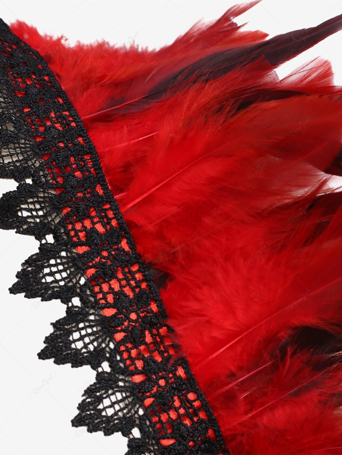 Feather Lace Lace-trim Tied Back Cape