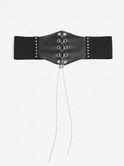 Chain Braided Lace Up PU Star Rivet Corset Belt