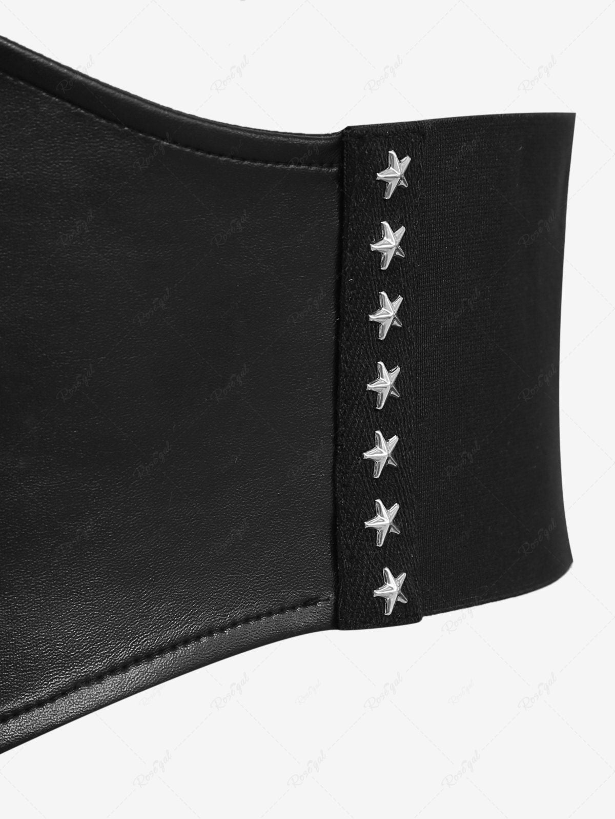 Chain Braided Lace Up PU Star Rivet Corset Belt