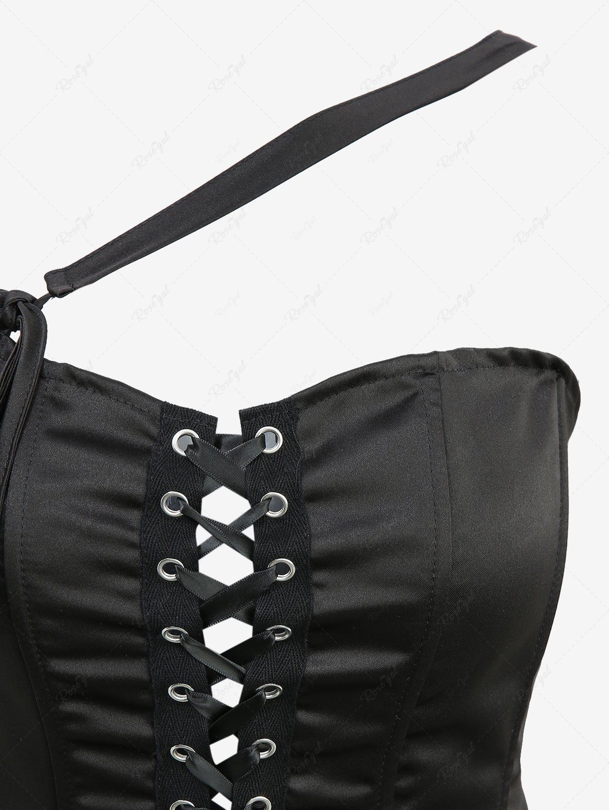 Lace Up Shoulder Strap Bandeau Tulip Mini Dress