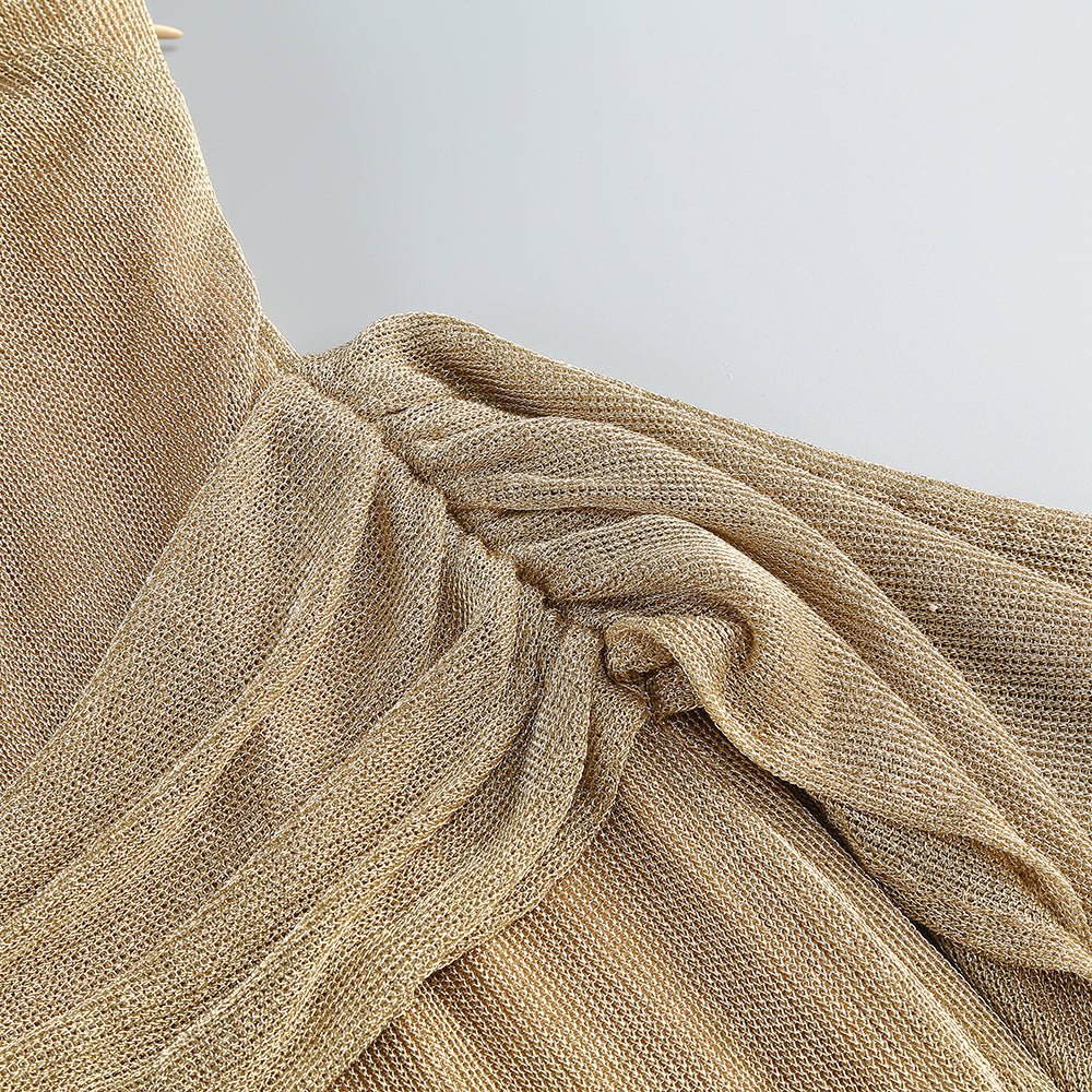 One-Shoulder Bodycon Maxi Dress in Khaki