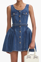 Denim Mini Dress in blue