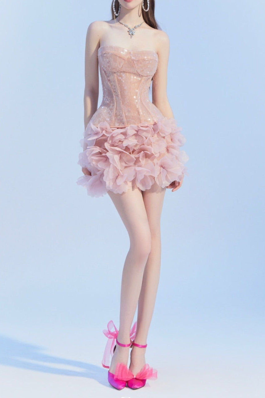 Corset Mini Dress In Pink