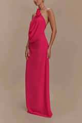 Floral Halter Neck Maxi Dress