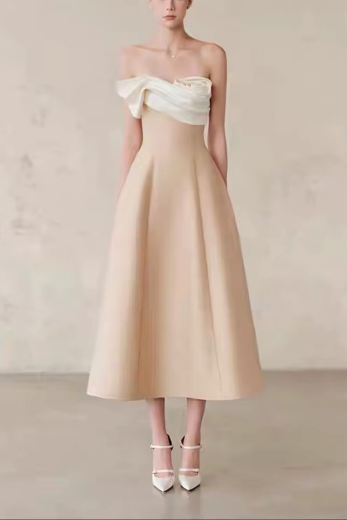 3D Floral Color-Block Dress