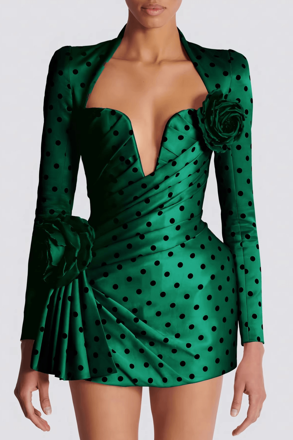 Green Satin Mini Dress