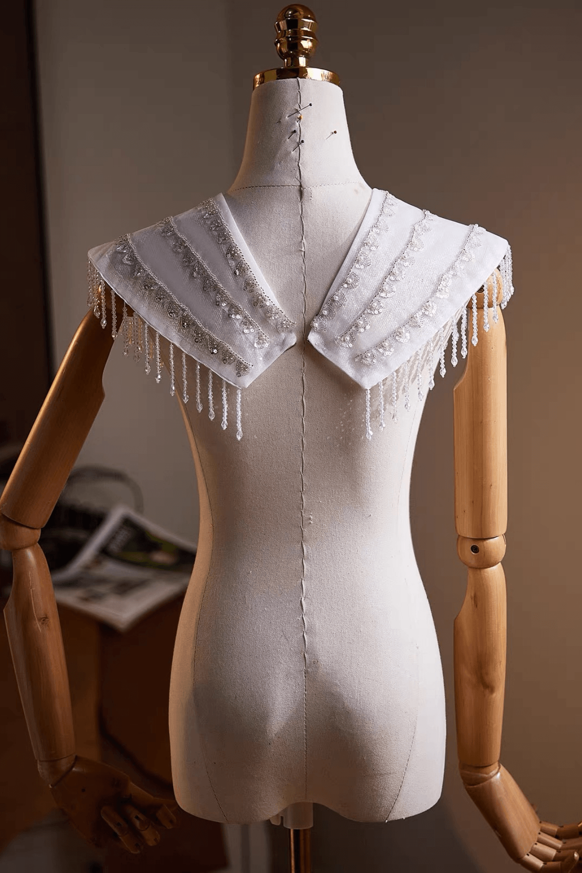 White Off Shoulder Fringe Shawl