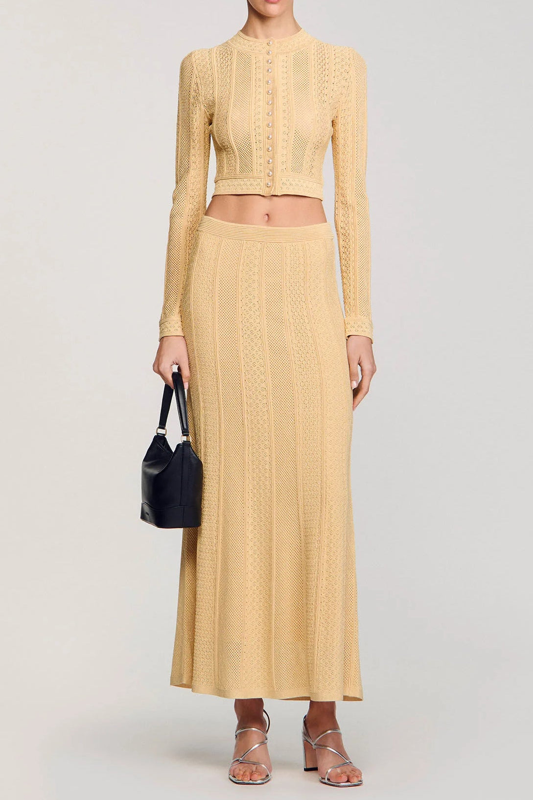 Knit Top Maxi Skirt in Yellow
