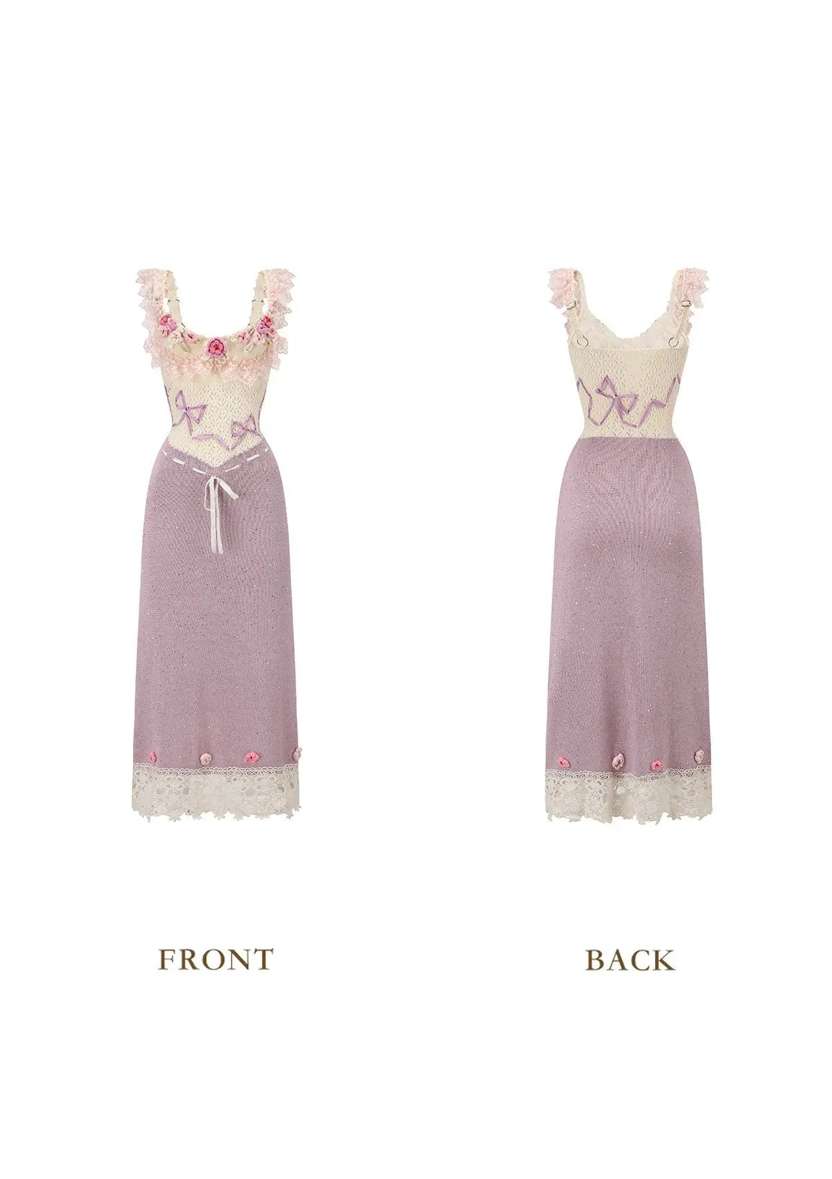 Celeste Flowers Jersey Midi Dress in Purple