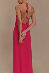 Floral Halter Neck Maxi Dress