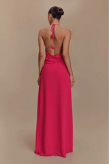 Floral Halter Neck Maxi Dress