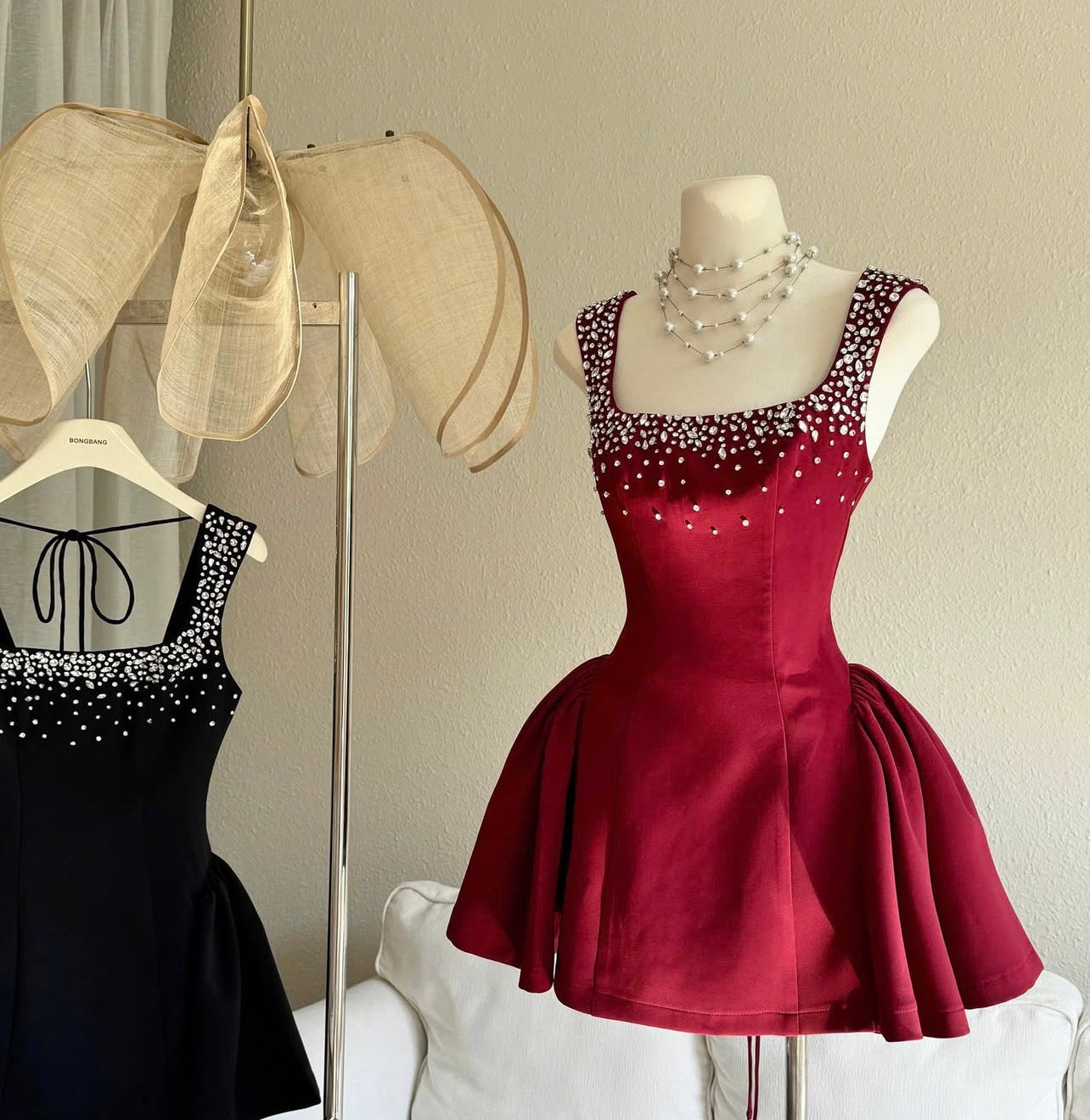 Sequin Embellished Mini Dress