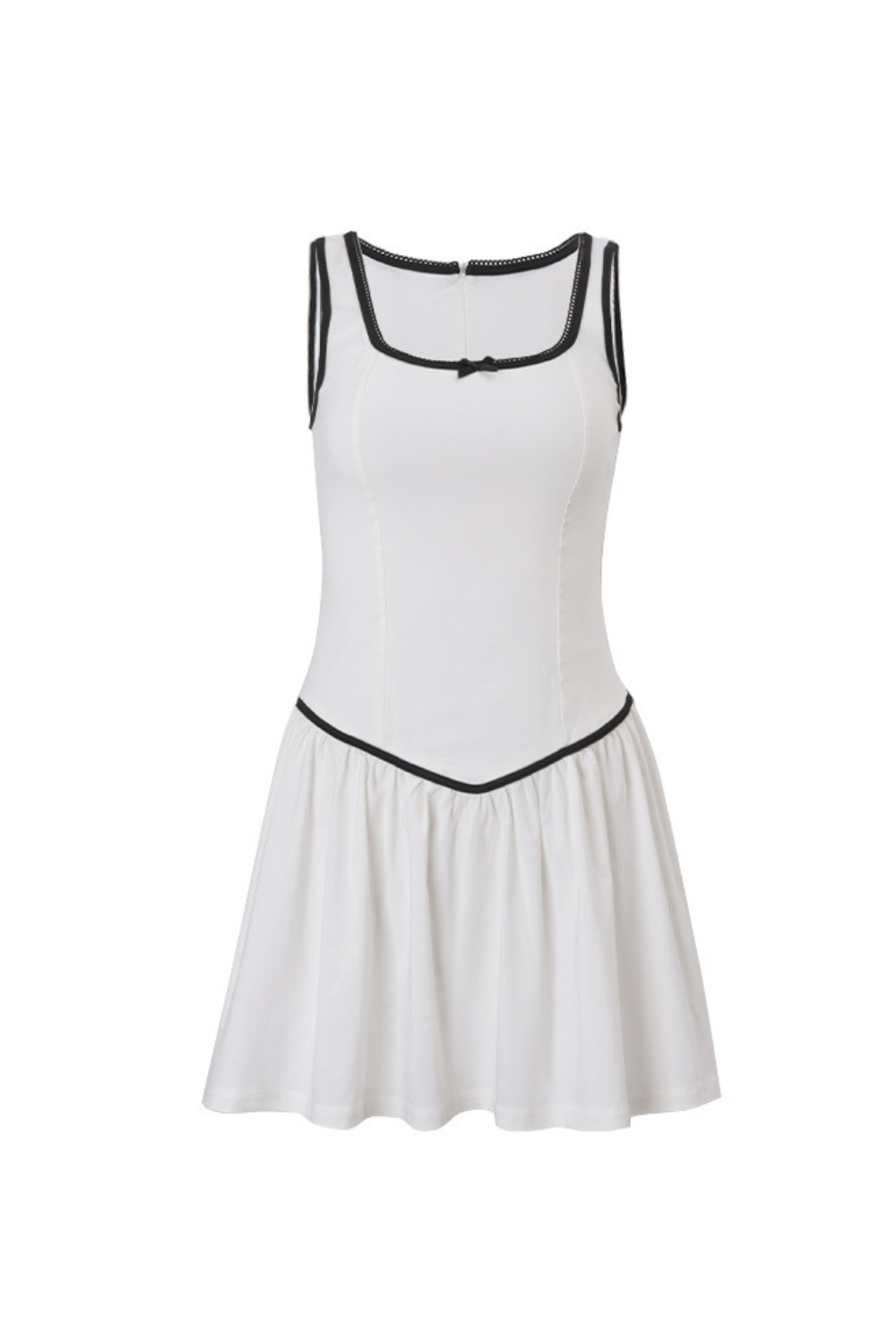 Sleeveless Ruch Mini Dress in White