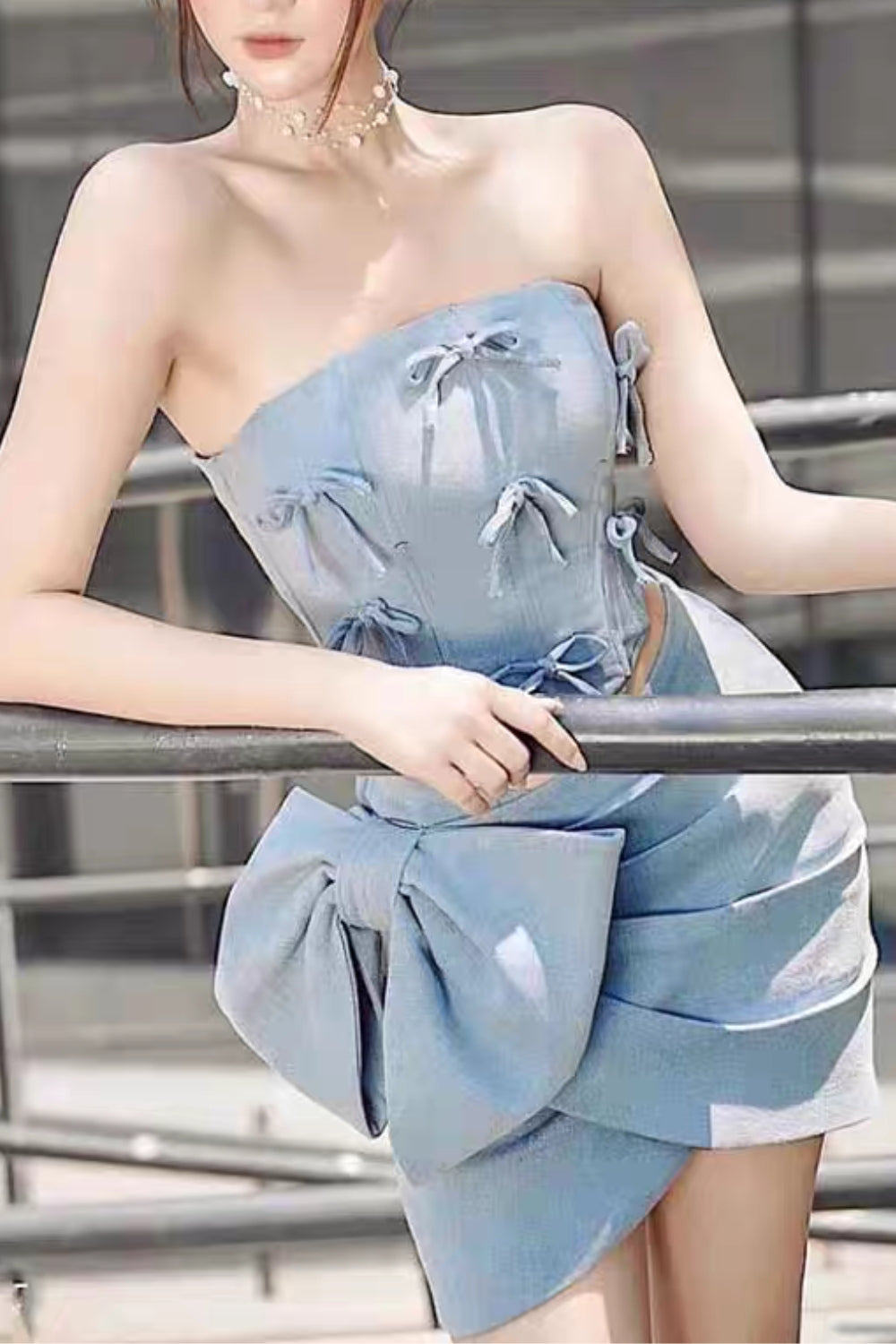 Embellished Two-Piece Set In Blue