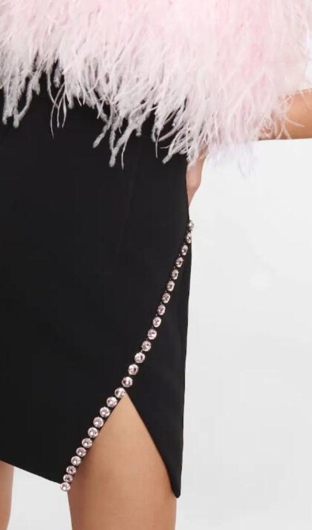 Crystal Mini Dress In Black