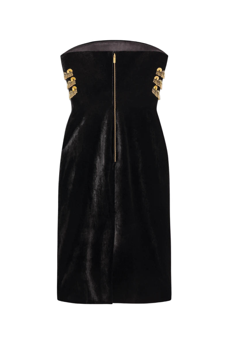 Embellished Bustier Mini Dress in Black