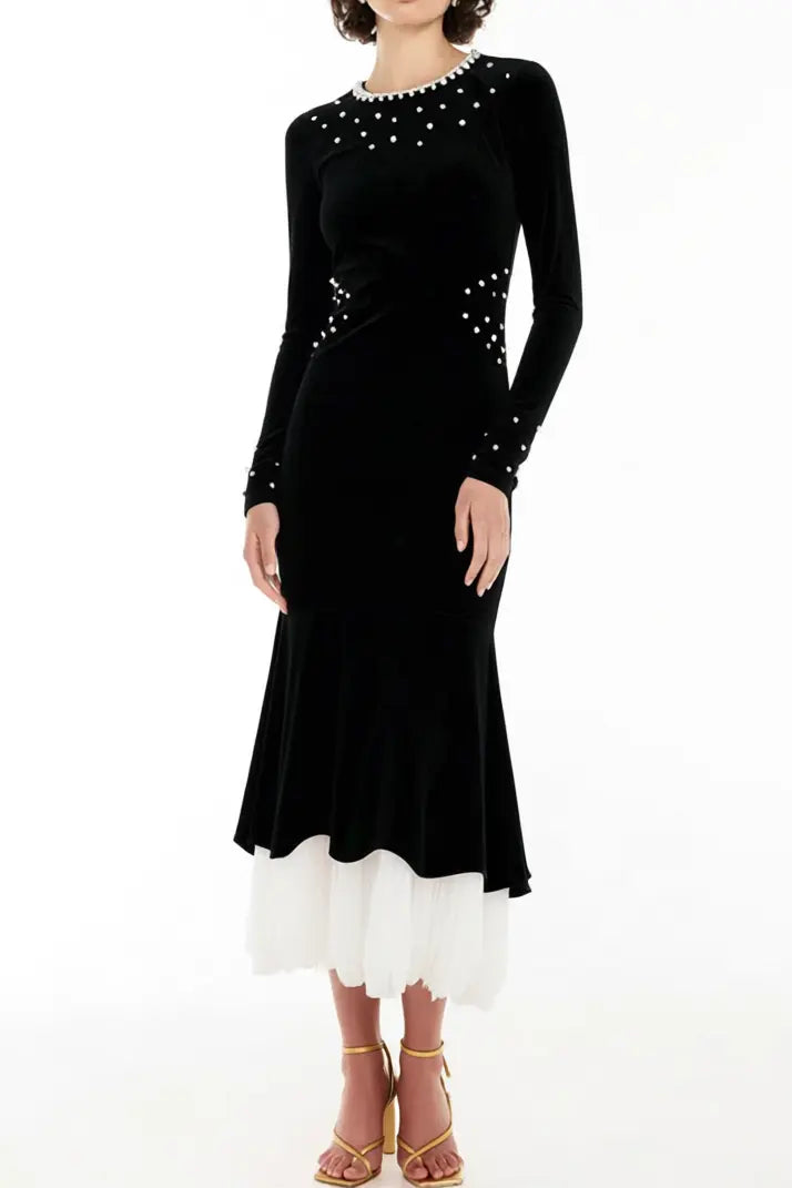 Black Hem Maxi Dress