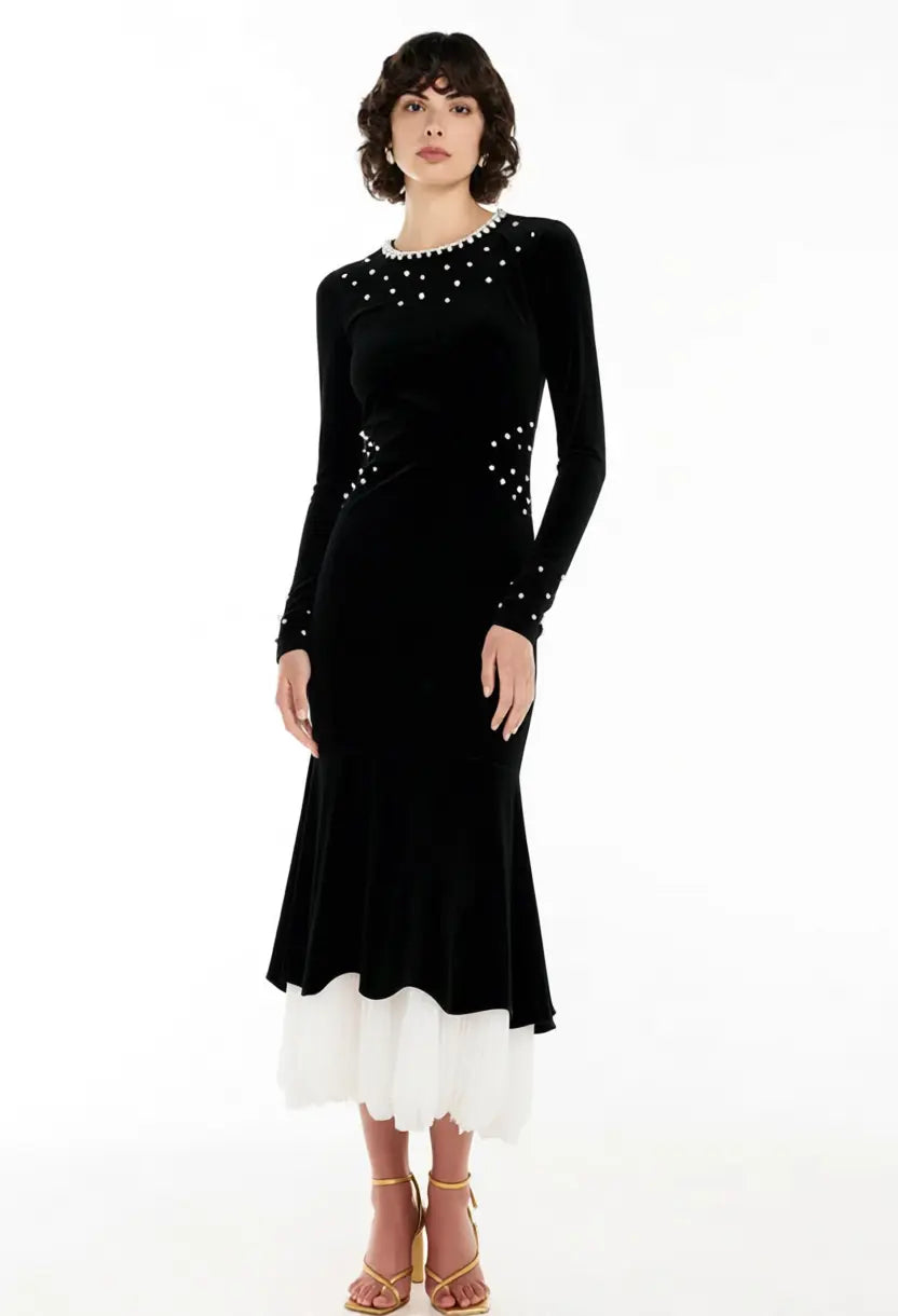 Black Hem Maxi Dress