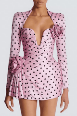 Pink Satin Mini Dress