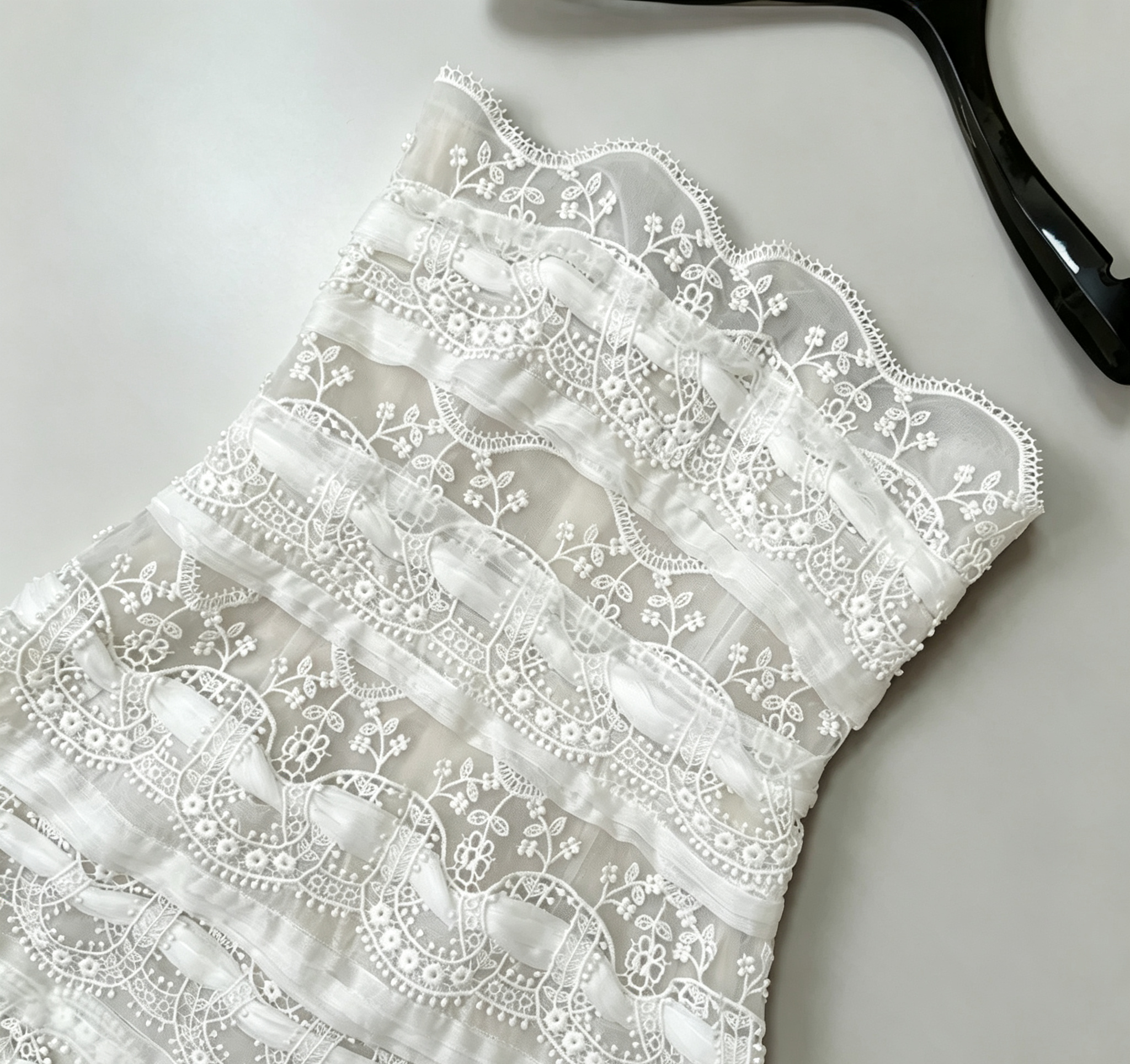 Scalloped Lace Mini Dress
