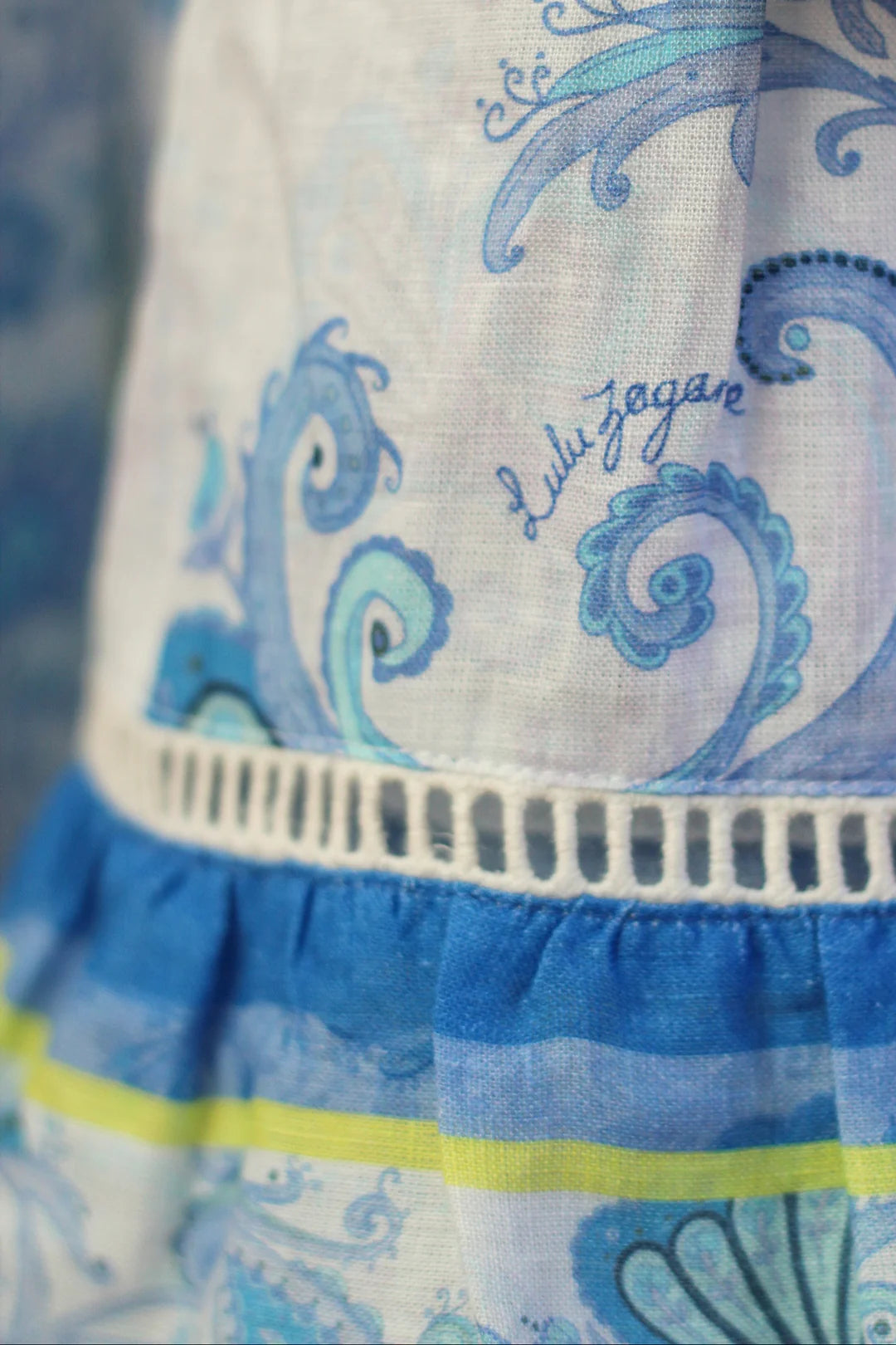 Floral Print Puff Sleeve Mini Dress in Blue
