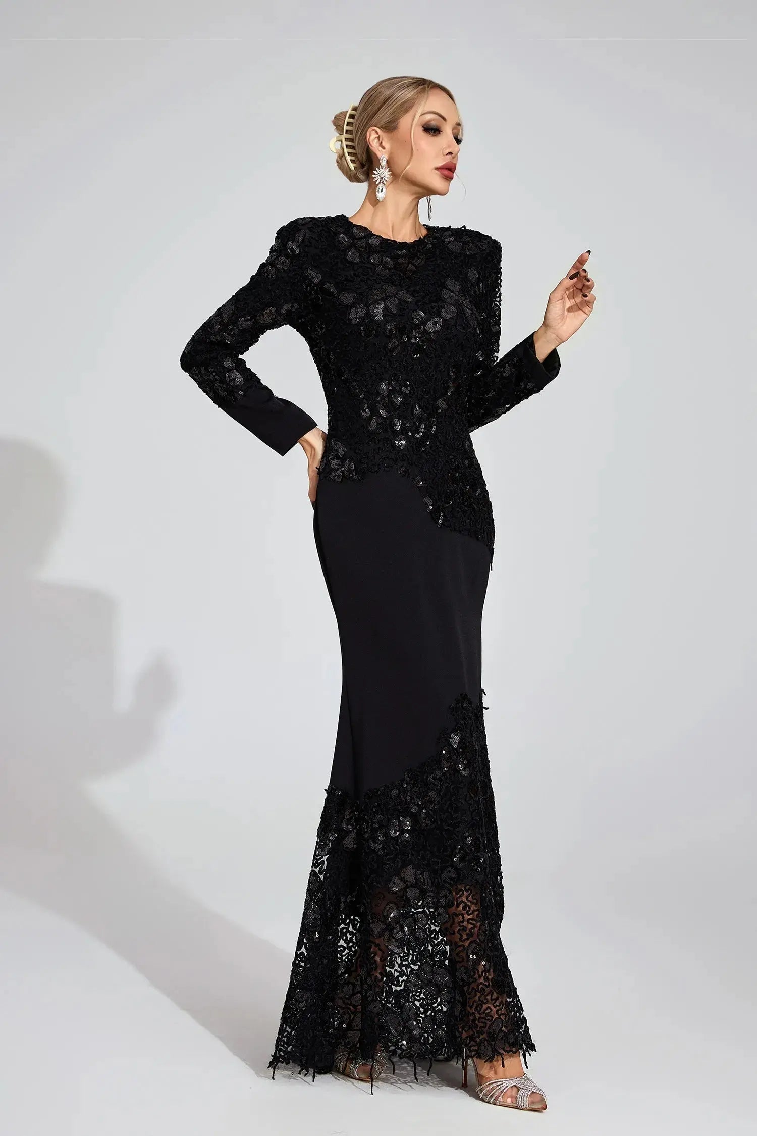 Long Sleeve Embroidered Maxi Dress