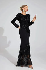 Long Sleeve Embroidered Maxi Dress