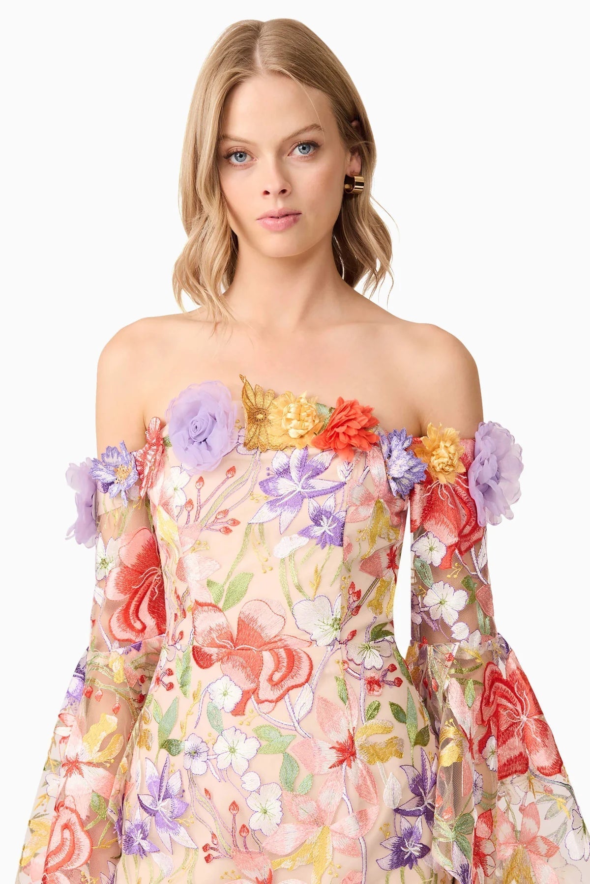 Off Shoulder Mini Dress in Floral