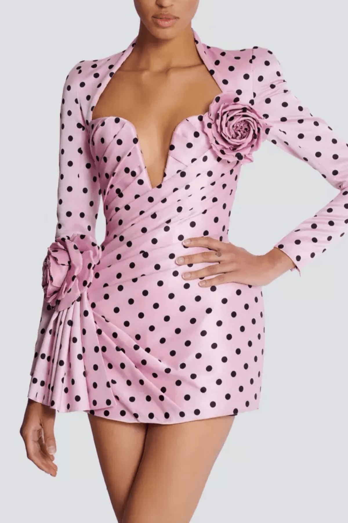 Pink Satin Mini Dress